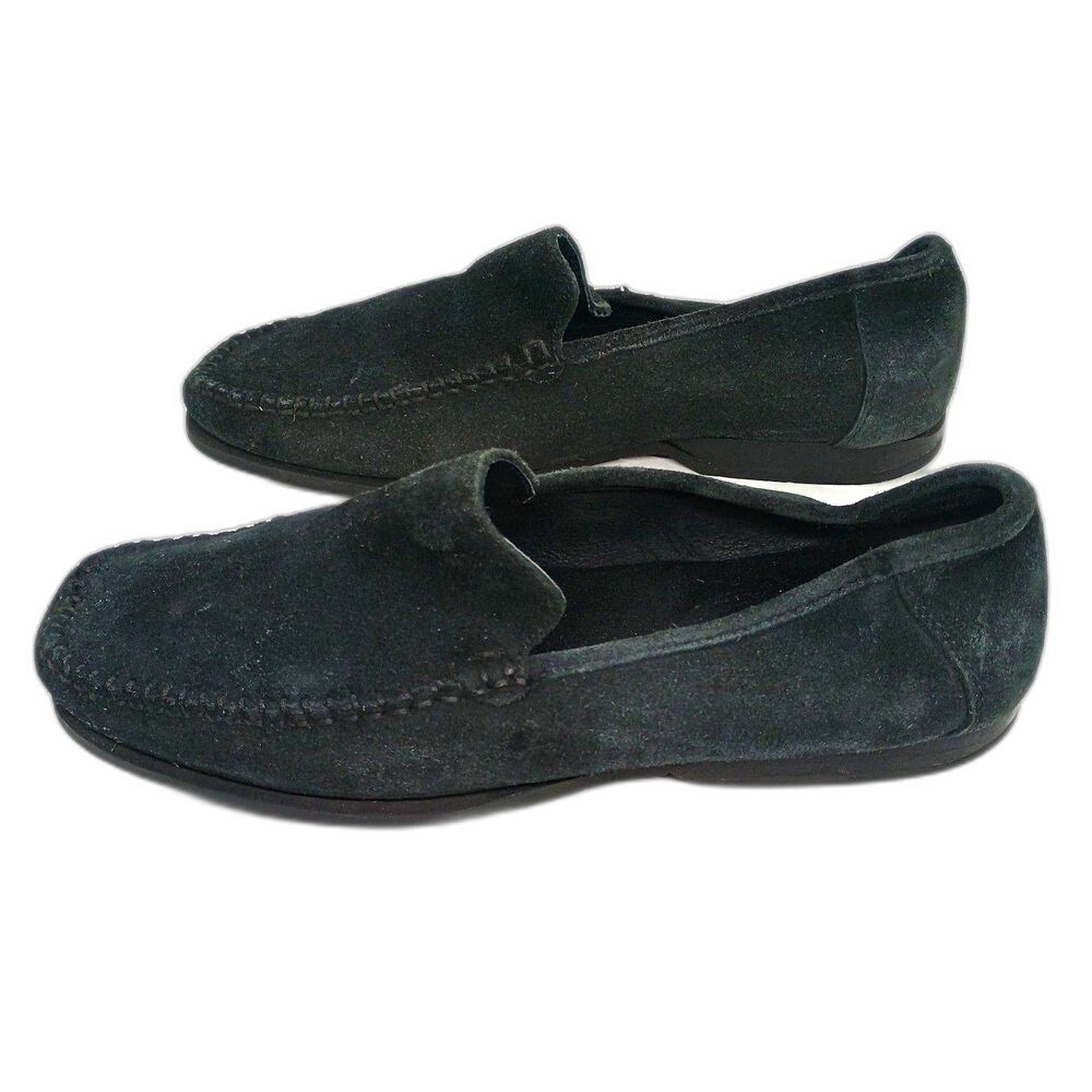 Hush Puppies Roadster Black Suede Loafers Mens 9 M Driving Mocs
